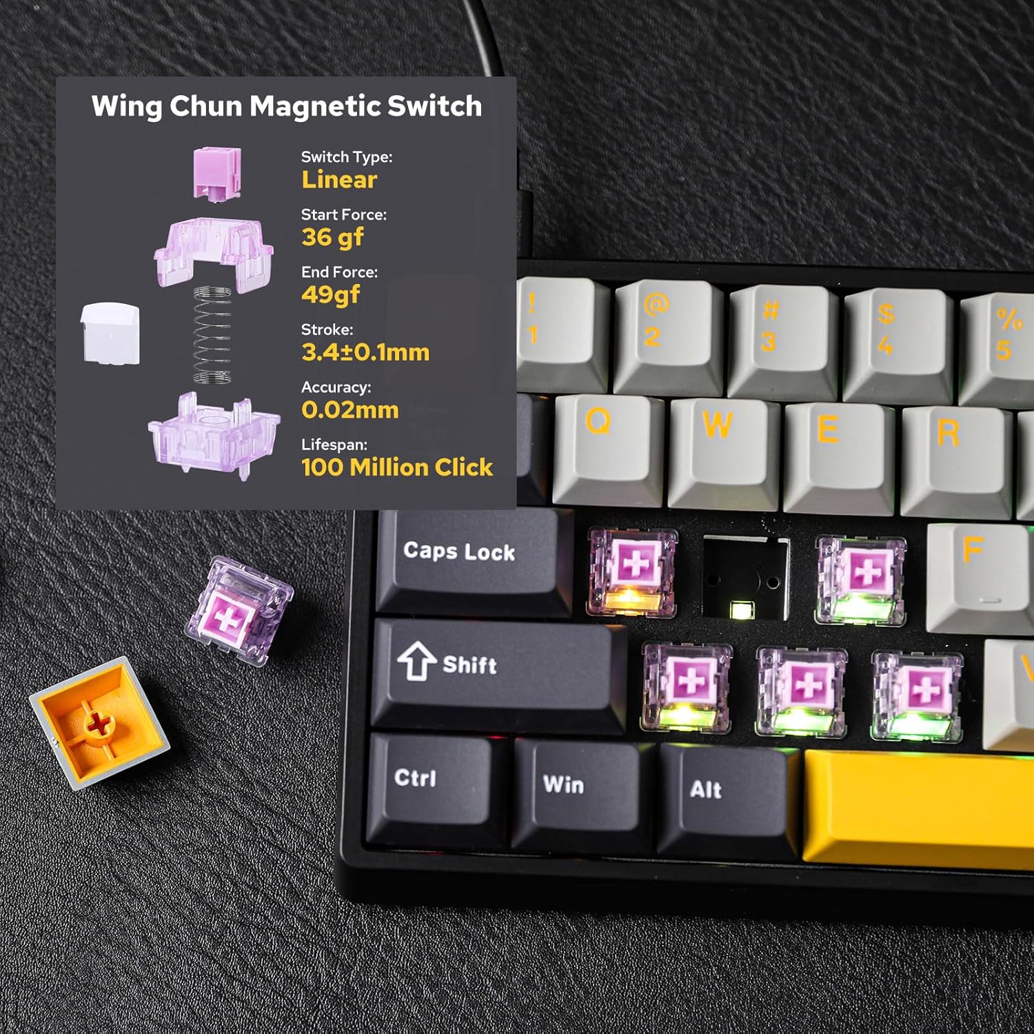 Teclado Mecânico AULA WIN60 HE - Gaming Keyboard Hot Swappable avaliação e preço