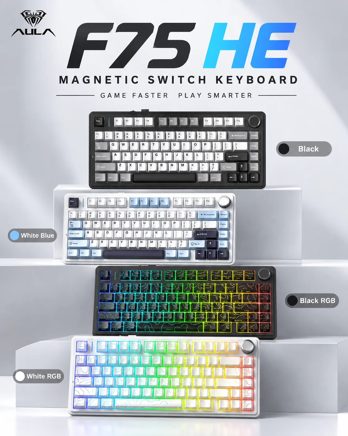 Teclado Mecânico Gamer AULA F7 - Gaming Keyboard Nearby avaliação e preço